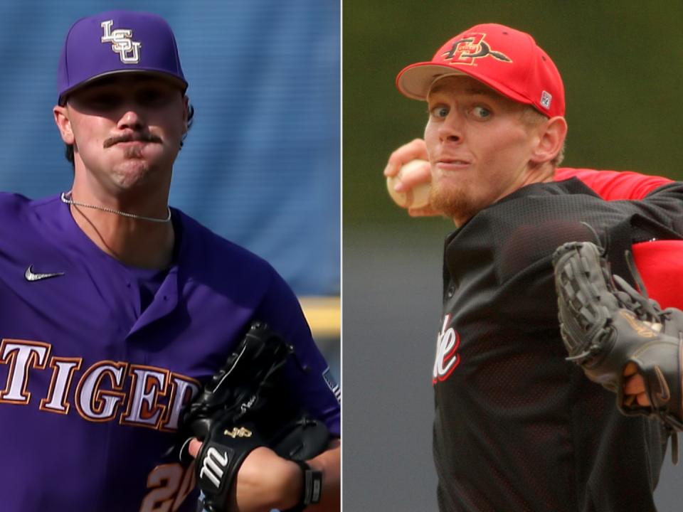 Paul Skenes (left) and Stephen Strasburg (right)