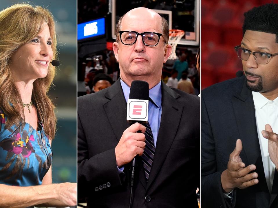 Suzy Kolber, Jeff Van Gundy, Jalen Rose